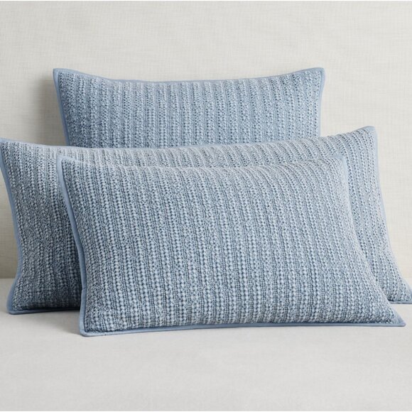 BRAND NEW Pottery Barn Honeycomb Cotton (1) KING Sham~Chambray Blue - Picture 2 of 7